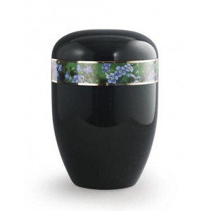 Biodegradable Urn (Black with Forget Me Not Border)